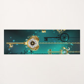 Tapis De Yoga Skeleton Keys on Green Background (Dos (Horizontal))