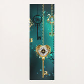 Tapis De Yoga Skeleton Keys on Green Background (Dos)