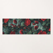 Tapis De Yoga Skull and Red Roses Pattern – Dark Floral Design (Devant (Horizontal))