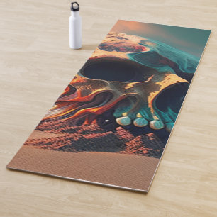 Tapis De Yoga Skull on the beach