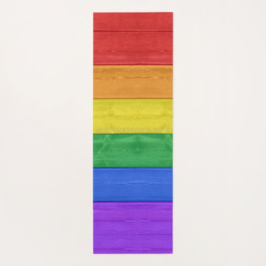 Tapis De Yoga SlipperyJoe's orgueil drapeau en bois horizontal a (Dos)