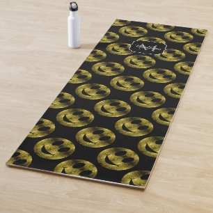 Tapis De Yoga Smileys Sparkly Yellow Gold scintille Monogramme