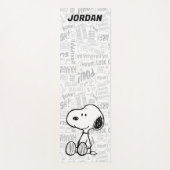 Tapis De Yoga Snoopy on Black White Comics (Devant)