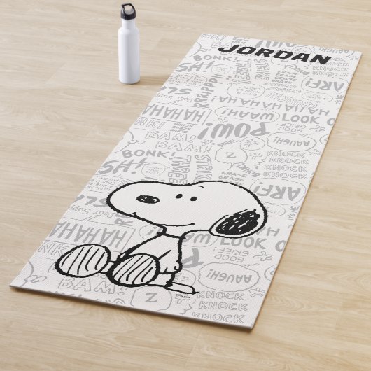 Tapis De Yoga Snoopy on Black White Comics (En situation)