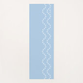 Tapis De Yoga Soft Blue Minimal Dotted Wavy Lines With Initials (Devant)