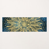 Tapis De Yoga Soleil de Mandala bleu céleste (Dos (Horizontal))