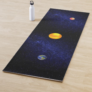 Tapis De Yoga Soleil et planète Terre sur la galaxie de la Voie