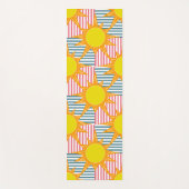 Tapis De Yoga Soleil jaune orange soleil sur blanc turquoise ros (Devant)