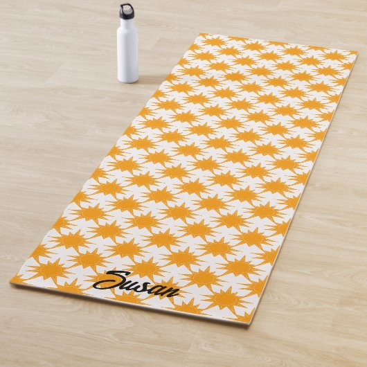 Tapis De Yoga Soleil orange jaune soleil (En situation)