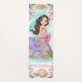 Tapis De Yoga Sous la sirène rose et pourpre de la mer (Brunette (Devant)