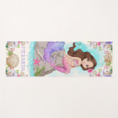 Tapis De Yoga Sous la sirène rose et pourpre de la mer (Brunette (Devant (Horizontal))