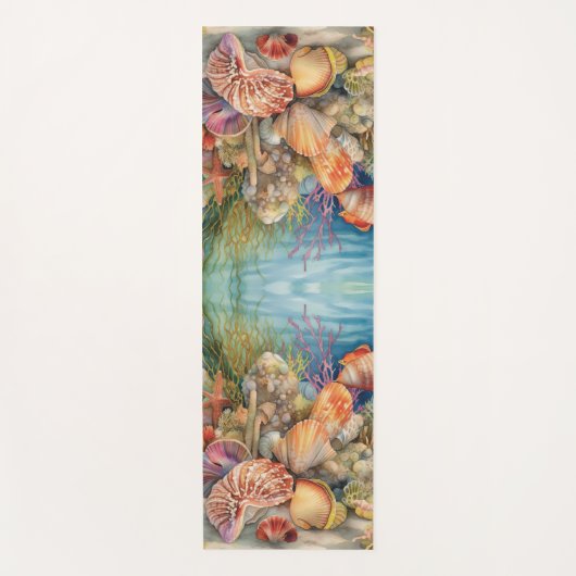 Tapis De Yoga Sous Les Coquilles De Poissons De Mer (Devant)