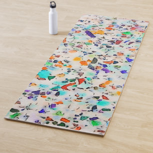 Tapis De Yoga Speckles colorés modernes Terrazzo Aquarelle Pein