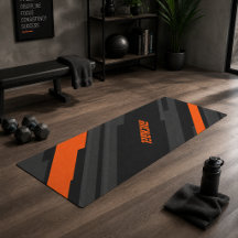Sports de nom géométrique orange noir moderne