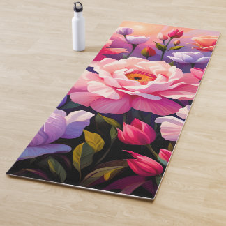 Tapis De Yoga Spring Zen Sunrise Pink Blossom Garden 