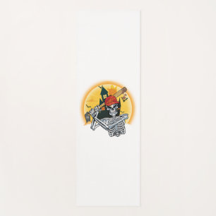 Tapis De Yoga Squelette de baseball Halloween Baseball Halloween