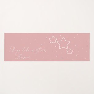 Tapis De Yoga Star Trio en rose et blanc avec message et nom