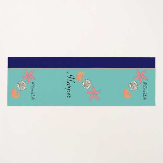 Tapis De Yoga Starfish and Seashells Ocean Beach Life Yoga Mat (Devant (Horizontal))