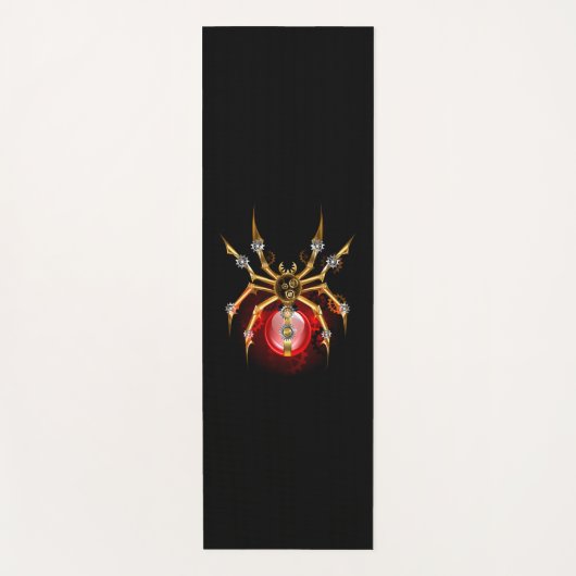 Tapis De Yoga Steampunk spider on black (Devant)