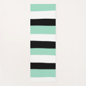 Tapis De Yoga Stripes inégales - Mint vert, blanc et noir (Devant)