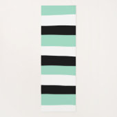 Tapis De Yoga Stripes inégales - Mint vert, blanc et noir (Dos)