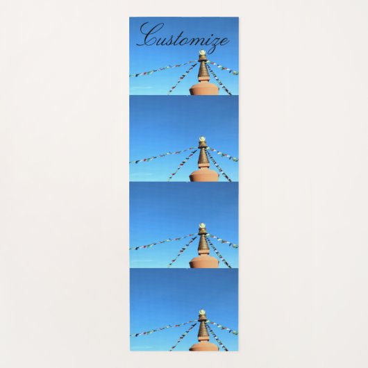 Tapis De Yoga stupa bouddhique avec drapeaux de prière Thunder_C (Devant)