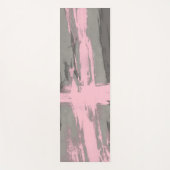 Tapis De Yoga style art moderne Abstrait gris rose s (Devant)