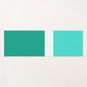 Tapis De Yoga Style de bloc de couleur Turquoise blanc turquoise (Devant (Horizontal))