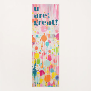 Tapis De Yoga style de peinture Acryl coloré guillemet individue