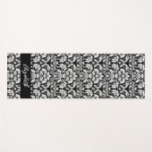 Tapis De Yoga Style noir noir Damask (Devant (Horizontal))