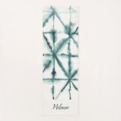 Tapis De Yoga Style Shibori Aquarelle moderne Vert intelligent (Devant)