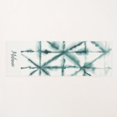 Tapis De Yoga Style Shibori Aquarelle moderne Vert intelligent (Devant (Horizontal))