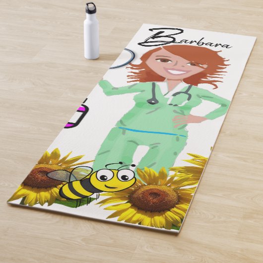 Tapis De Yoga Sunflower Bumblebee Nurse Yoga Mat (En situation)