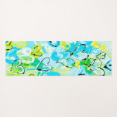 Tapis De Yoga Sunlit Serenity : Sky Blue & Yellow Graffiti Heart (Dos (Horizontal))