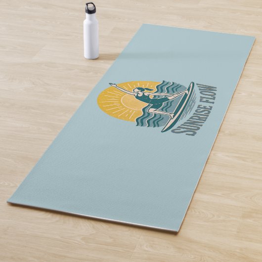 Tapis De Yoga Sunrise Flow Paddleboard Yogi | Coastal Beach Blue (En situation)