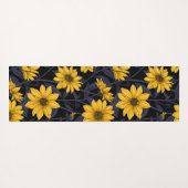 Tapis De Yoga Sunroot, tournesol sauvage en jaune et bleu (Dos (Horizontal))