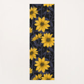 Tapis De Yoga Sunroot, tournesol sauvage en jaune et bleu (Devant)
