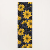 Tapis De Yoga Sunroot, tournesol sauvage en jaune et bleu (Dos)