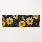 Tapis De Yoga Sunroot, tournesol sauvage en jaune et bleu (Devant (Horizontal))