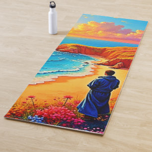 Tapis De Yoga Sunset Beach Solitude Design de sérénité