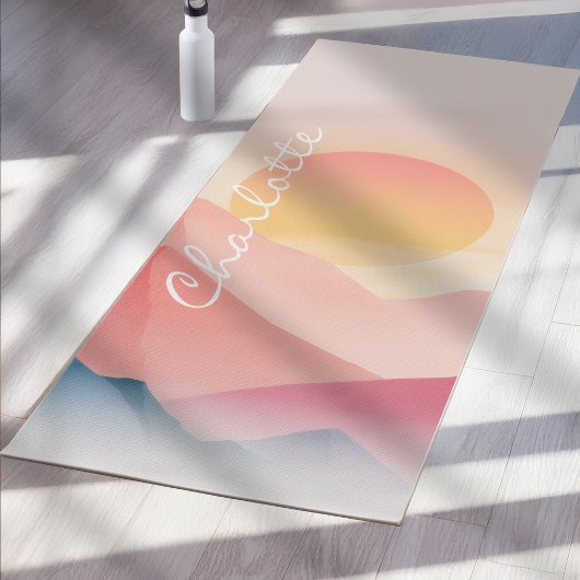 Tapis De Yoga Sunset Mountain Custom Yoga Mat Soft Pastel Land 