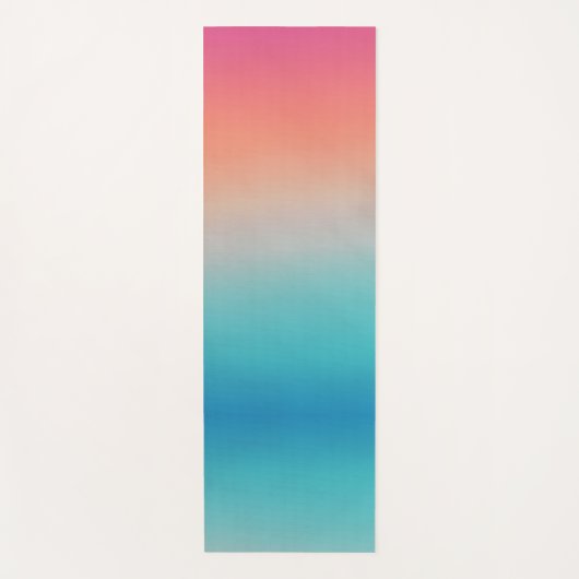 Tapis De Yoga Sunset Ombre Turquoise to rose (Devant)