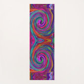 Tapis De Yoga Super Abstrait Retro Magenta Dark Rainbow Swirl (Devant)
