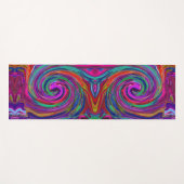 Tapis De Yoga Super Abstrait Retro Magenta Dark Rainbow Swirl (Devant (Horizontal))
