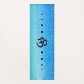 Tapis De Yoga Symbole bleu vert Ombre Sparkle Om (Devant)
