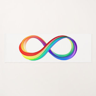 Tapis De Yoga Symbole d'infinité arc-en-ciel stratifié
