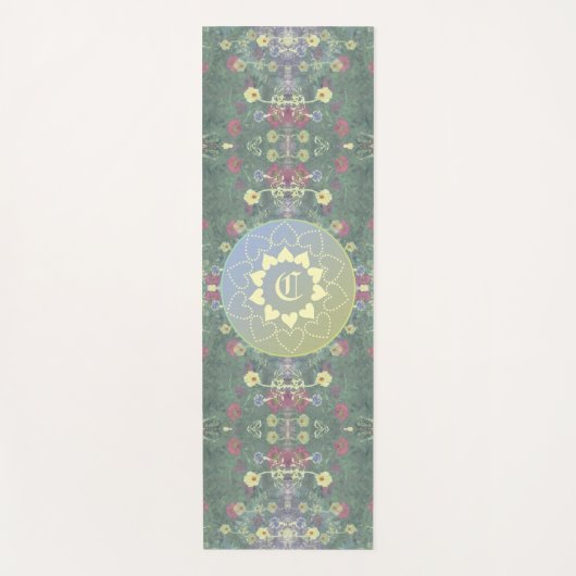 Tapis De Yoga Symétrie Fleur sauvage monogramme (Devant)