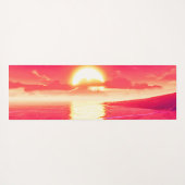 Tapis De Yoga Synthwave numérique Sunset Sea Reflection (Dos (Horizontal))