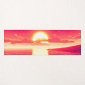 Tapis De Yoga Synthwave numérique Sunset Sea Reflection (Devant (Horizontal))