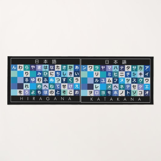 Tapis De Yoga Table japonaise Hiragana & Katakana (Devant (Horizontal))